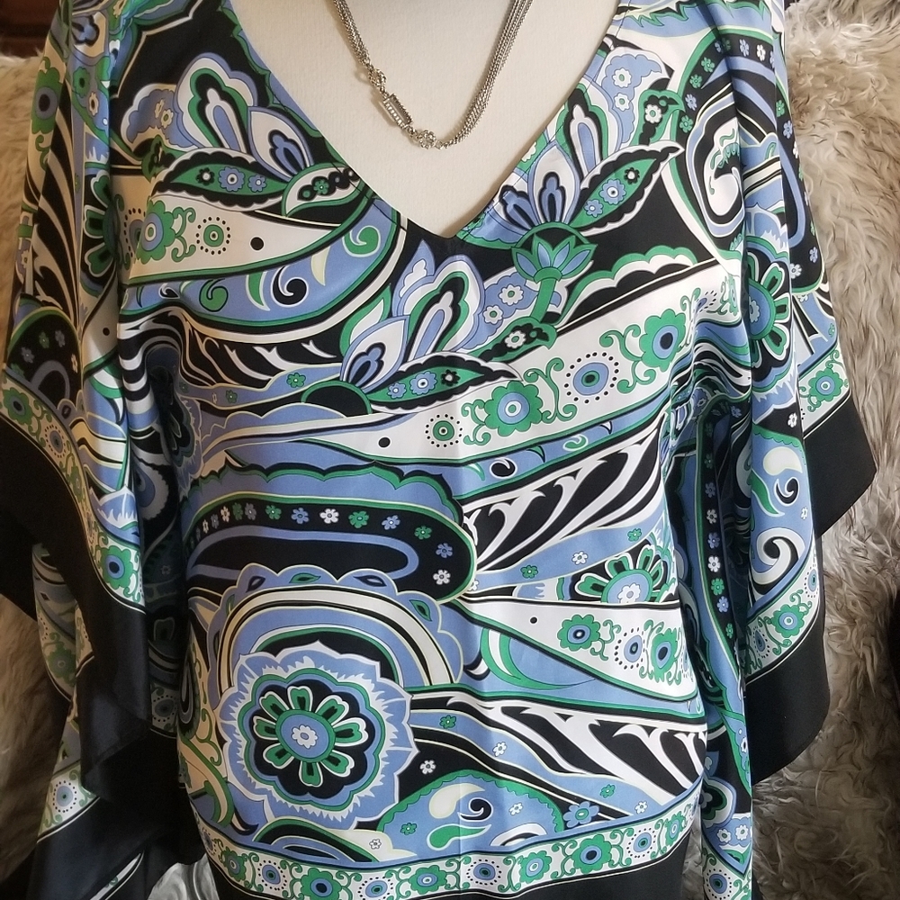 Woman's silk poncho, size Medium